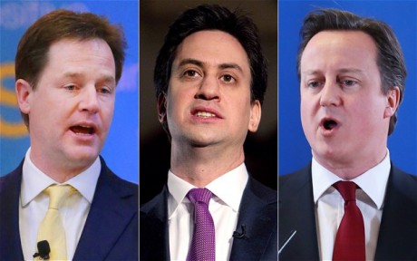 Clegg, Miliband and Cameron