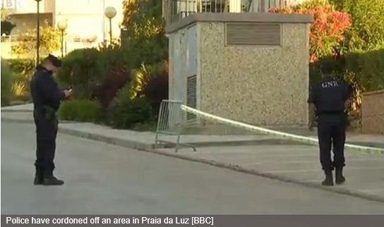 Police have cordoned off an area in Praia da Luz [BBC]