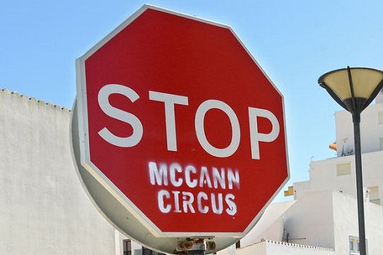 Angry: Stop signs in Praia de Luz, near Lagos in Portugal