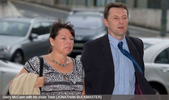 Gerry McCann with his sister Trish [JONATHAN BUCKMASTER]