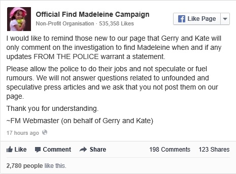 Official Find Madeleine Campaign, 05 January 2014