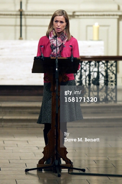 Kate McCann, mother of Madeleine McCann, speaks at the Missing People Carol Service at St-Martin-In-The-Fields, Trafalgar Square, on December 10, 2012 in London, England. (Photo by Dave M. Bennett/Getty Images)