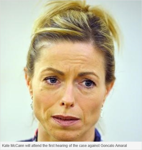 Kate McCann will attend the first hearing of the case against Goncalo Amaral