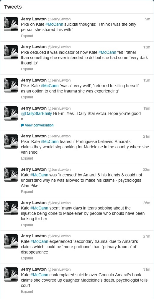 Jerry Lawton tweets, 19 September 2013