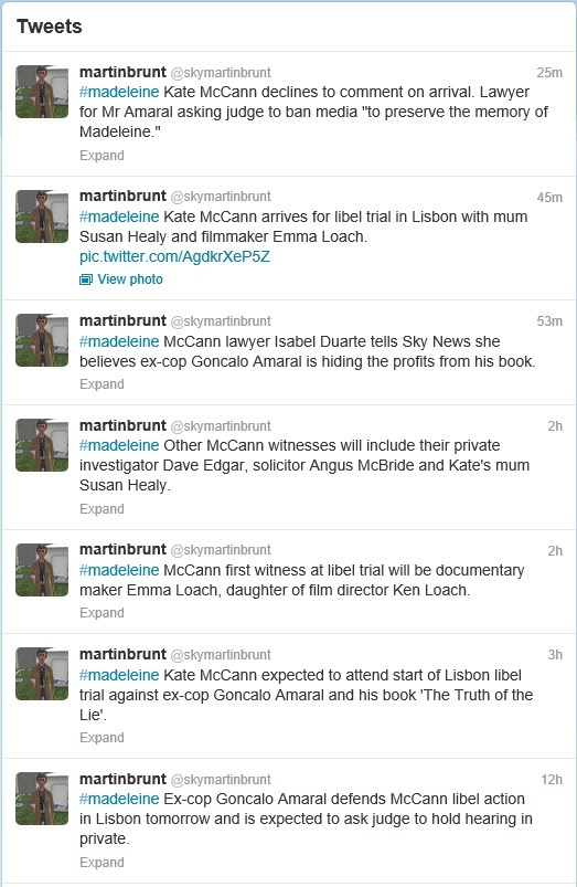 Tweets from Martin Brunt, Sky News, 12 September 2013