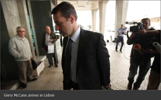 Gerry McCann arrives in Lisbon