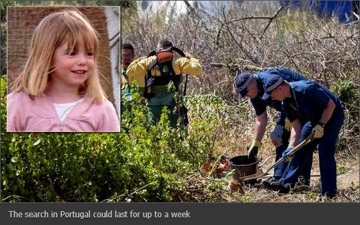 The search in Portugal could last for up to a week