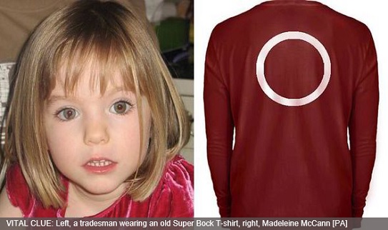 VITAL CLUE: Left, a tradesman wearing an old Super Bock T-shirt, right, Madeleine McCann [PA]