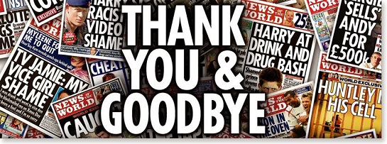 Thank you and goodbye: News of the World final issue